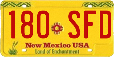 NM license plate 180SFD