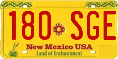 NM license plate 180SGE