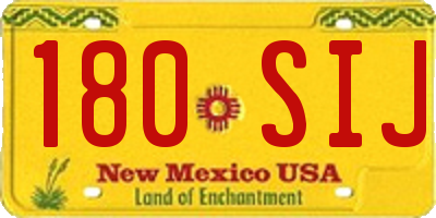 NM license plate 180SIJ