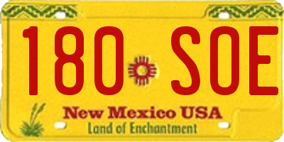 NM license plate 180SOE