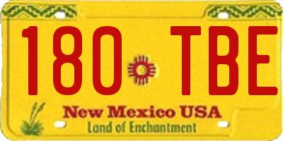 NM license plate 180TBE