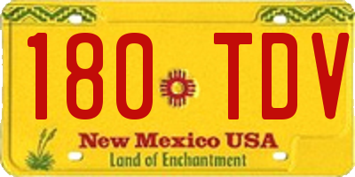NM license plate 180TDV