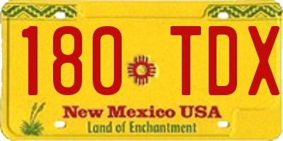 NM license plate 180TDX