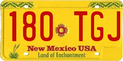 NM license plate 180TGJ