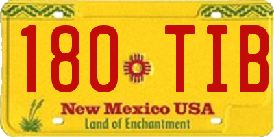 NM license plate 180TIB