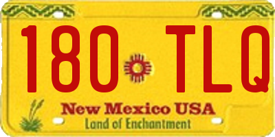 NM license plate 180TLQ