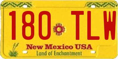 NM license plate 180TLW