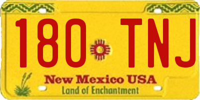 NM license plate 180TNJ