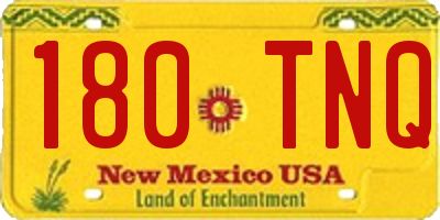 NM license plate 180TNQ
