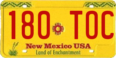 NM license plate 180TOC