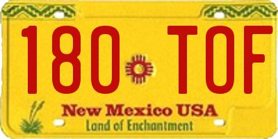 NM license plate 180TOF