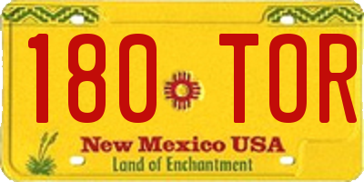 NM license plate 180TOR