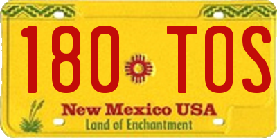 NM license plate 180TOS