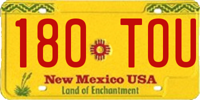 NM license plate 180TOU