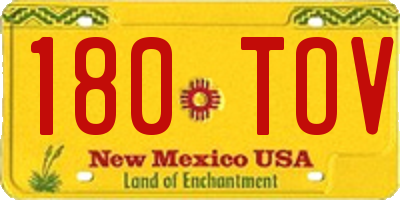 NM license plate 180TOV