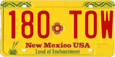 NM license plate 180TOW