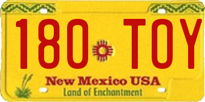 NM license plate 180TOY