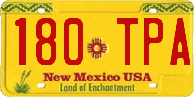 NM license plate 180TPA