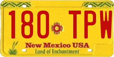 NM license plate 180TPW