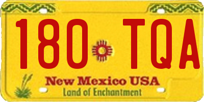 NM license plate 180TQA