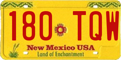 NM license plate 180TQW
