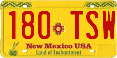 NM license plate 180TSW
