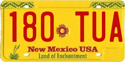 NM license plate 180TUA