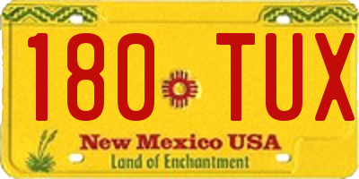 NM license plate 180TUX