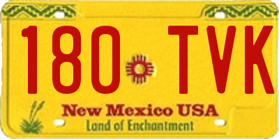 NM license plate 180TVK