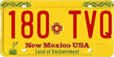 NM license plate 180TVQ