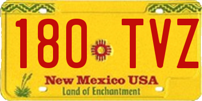 NM license plate 180TVZ