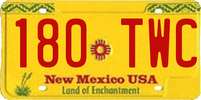 NM license plate 180TWC
