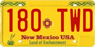 NM license plate 180TWD