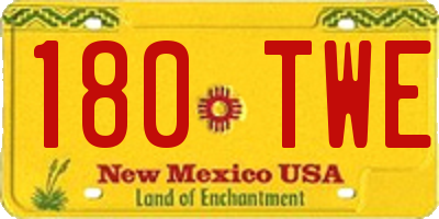 NM license plate 180TWE