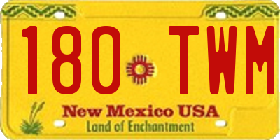 NM license plate 180TWM