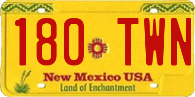 NM license plate 180TWN