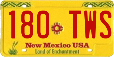 NM license plate 180TWS