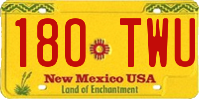 NM license plate 180TWU