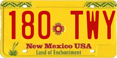 NM license plate 180TWY