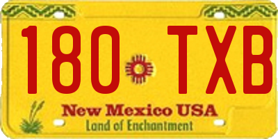 NM license plate 180TXB