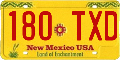 NM license plate 180TXD