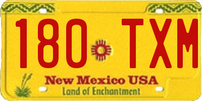 NM license plate 180TXM