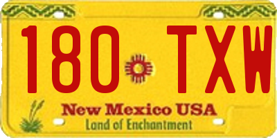 NM license plate 180TXW