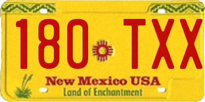 NM license plate 180TXX