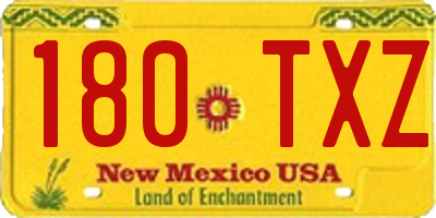 NM license plate 180TXZ
