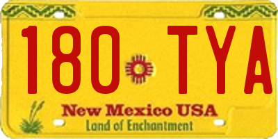 NM license plate 180TYA