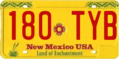 NM license plate 180TYB