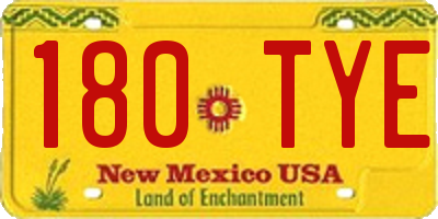 NM license plate 180TYE