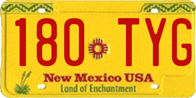 NM license plate 180TYG