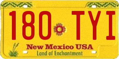 NM license plate 180TYI